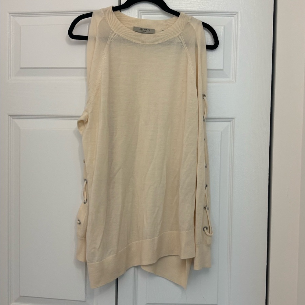 All Saints Merino Wool Lace Up Top